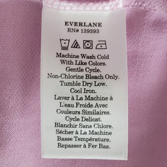 Everlane Organic Cotton Polo Shirt Womens Size S Big Mauve Oversized Classic NWT - Picture 7 of 8